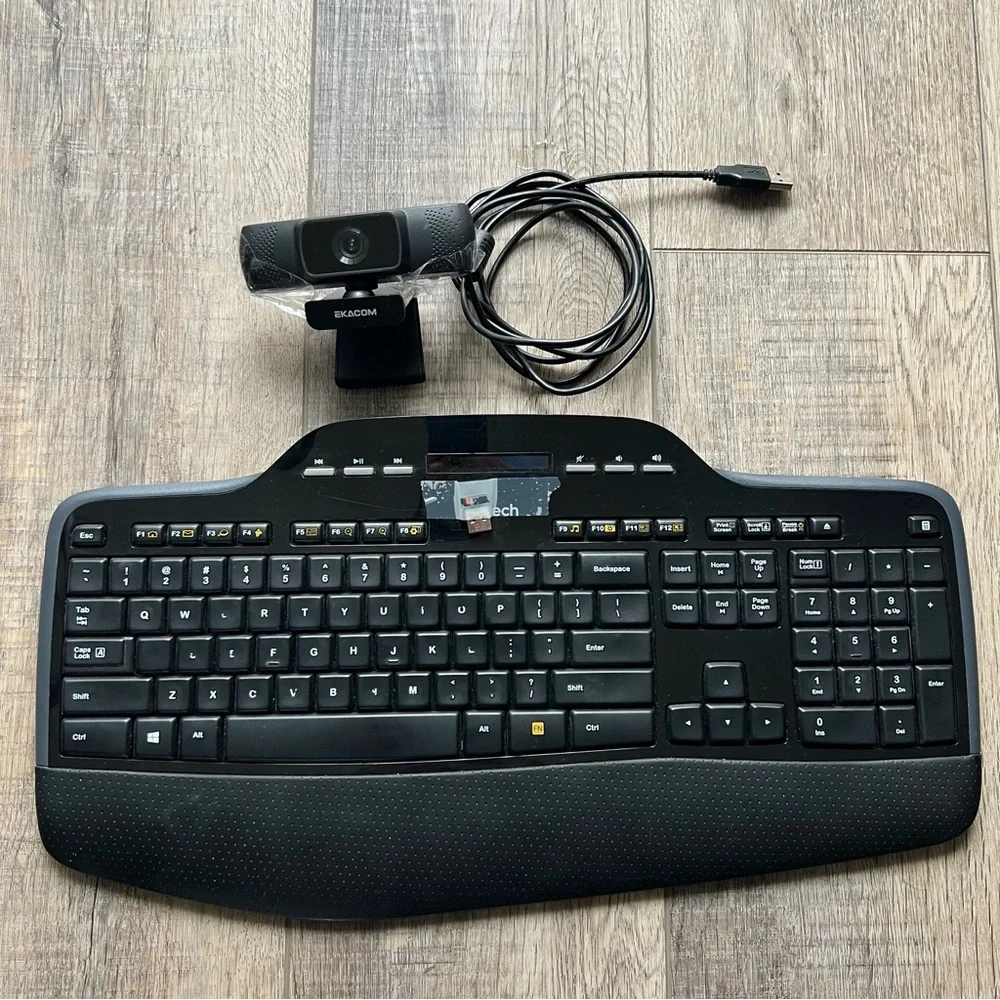Logitech Wireless Keyboard and Webcam